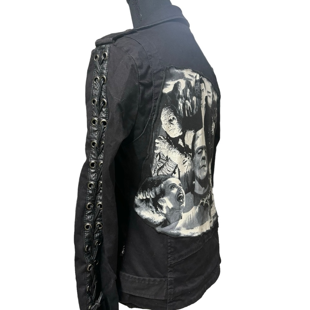 Tripp NYC Black Cotton Monster Patch Utility Jacket - Picture 8 of 16